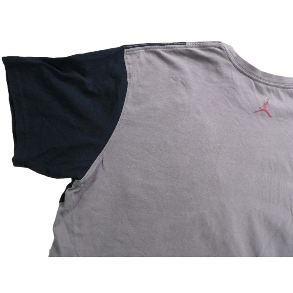 Y2K Jordan Jumpman Shirt Men XL Gray Black Red Side Wrap Graphic Distressed Tee
